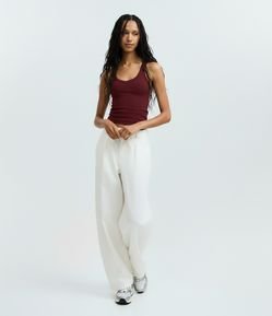 Blusa Sem Manga com Decote em V