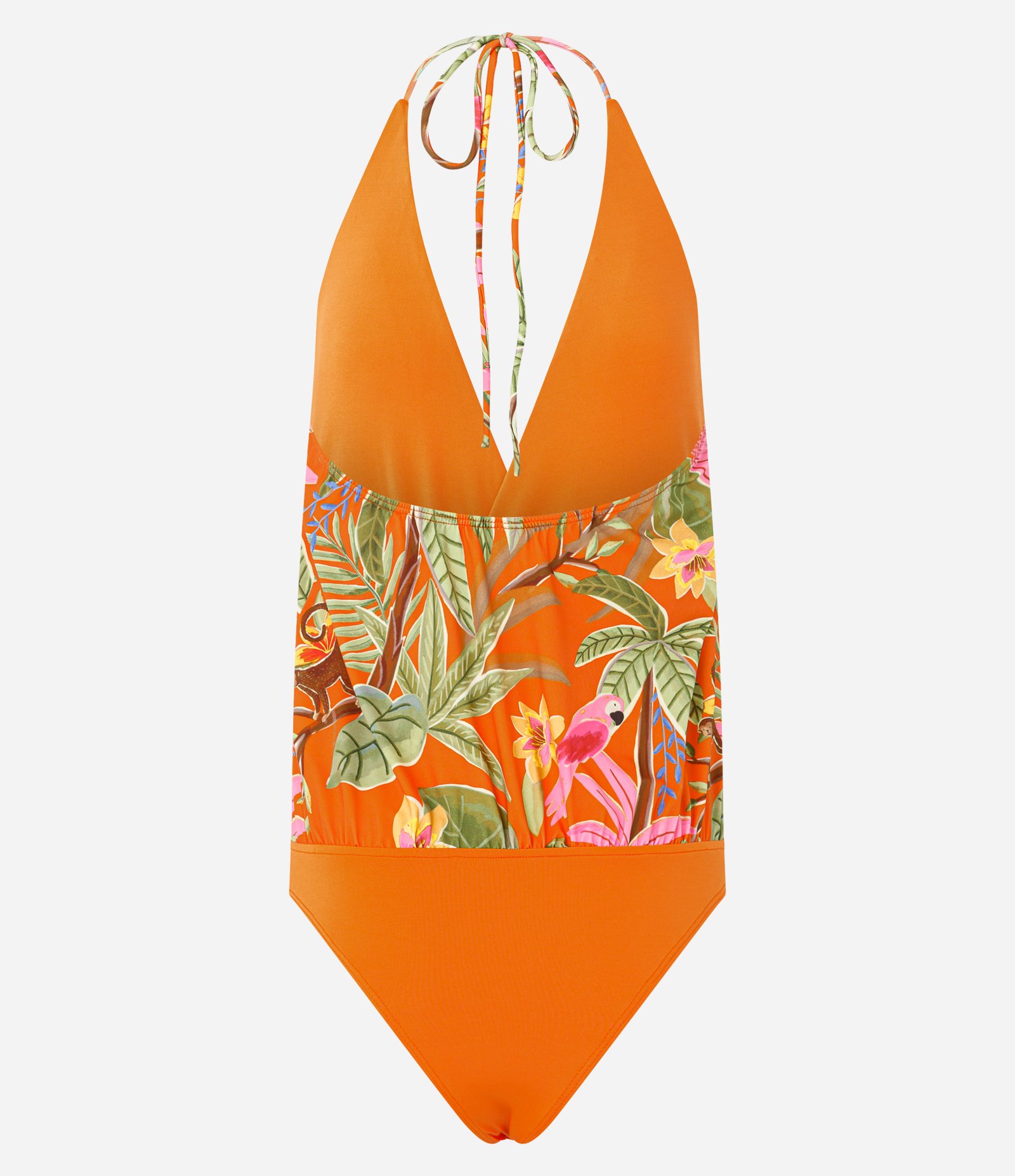 Body Frente Única com Estampa Folhagem Laranja 2