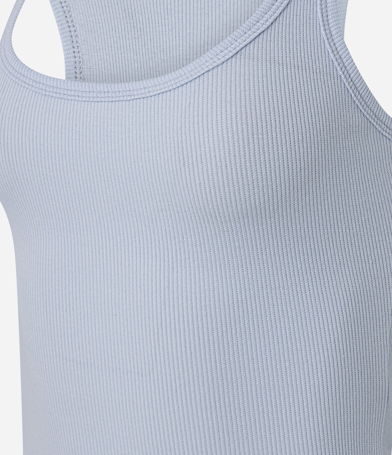 Blusa em Ribana com Decote Quadrado Azul Claro 2