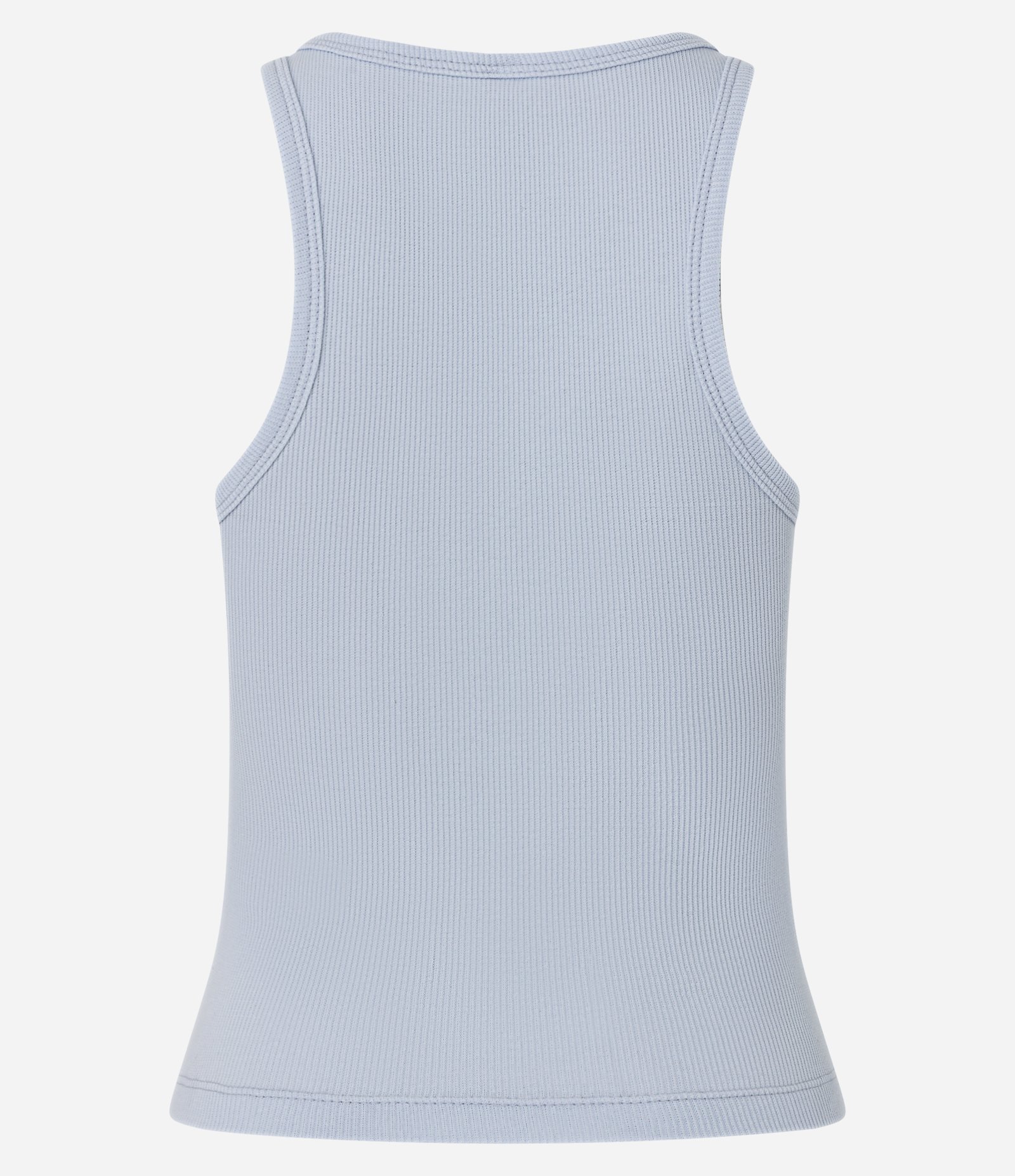 Blusa em Ribana com Decote Quadrado Azul Claro 3