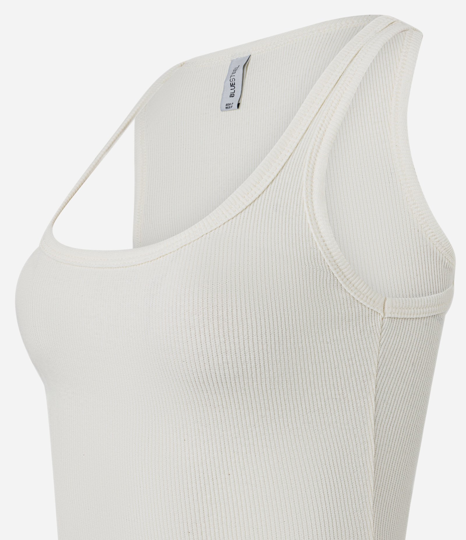 Blusa em Ribana com Decote Quadrado Branco 2