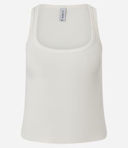 Blusa em Ribana com Decote Quadrado