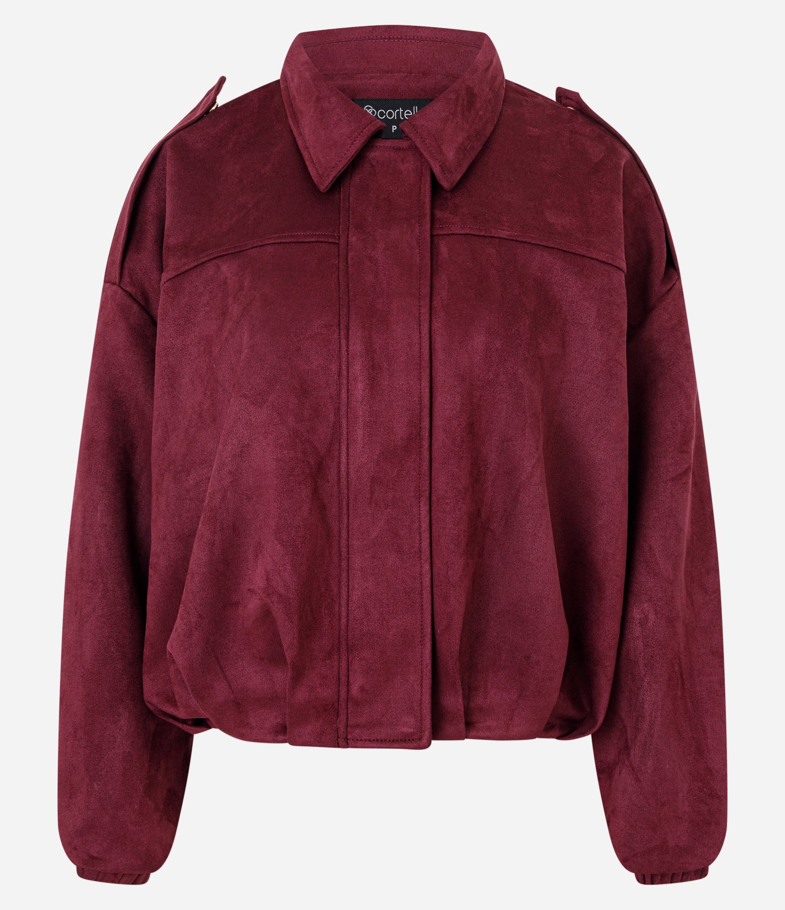 Jaqueta Bomber Suede Com Gola Clássica Vermelho 6