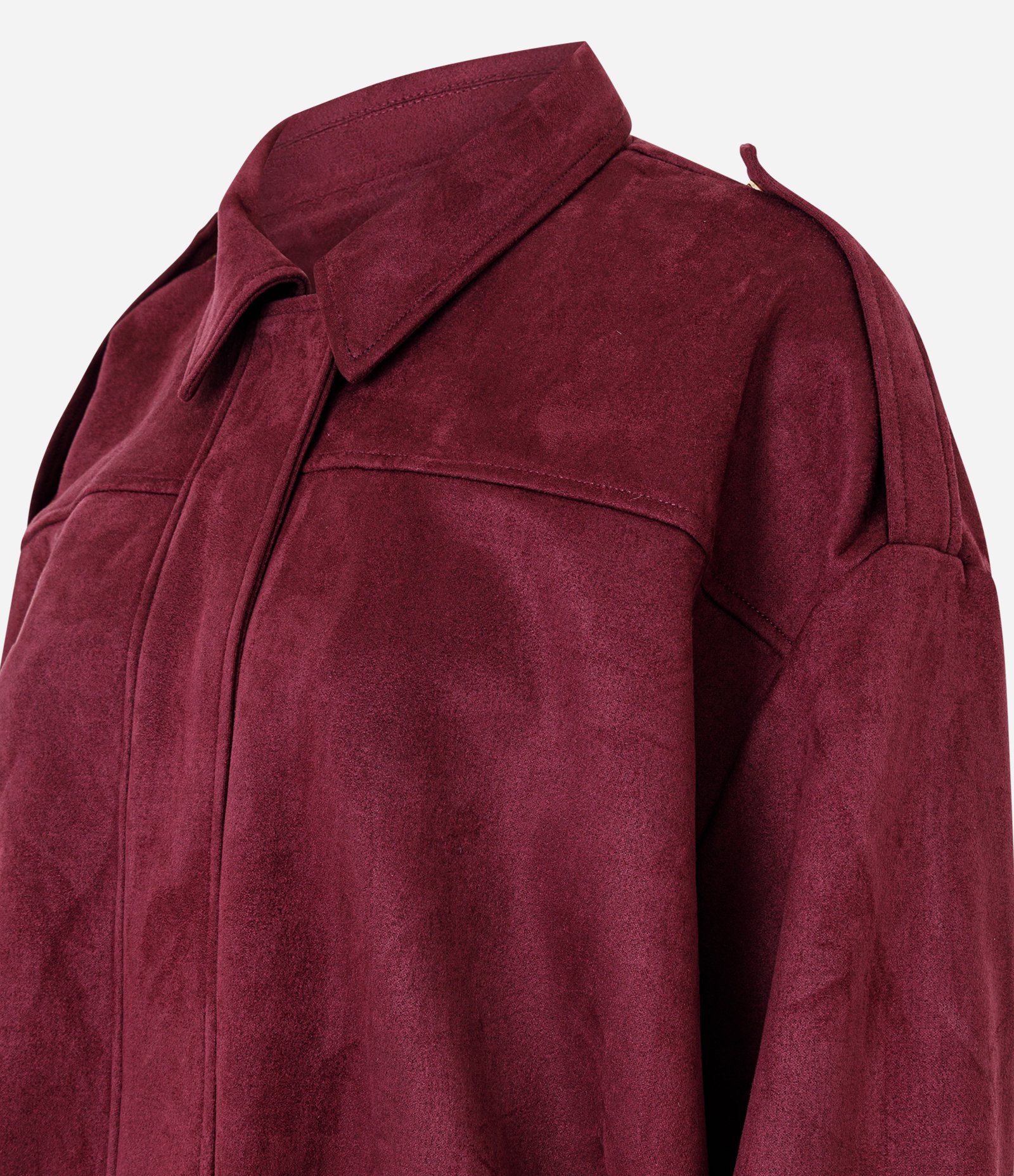 Jaqueta Bomber Suede Com Gola Clássica Vermelho 7