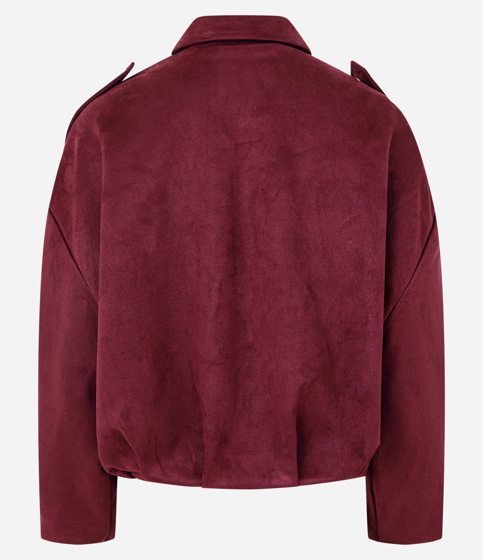 Jaqueta Bomber Suede Com Gola Clássica Vermelho 8