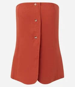Blusa Tomara que Caia em com Botões Frontais