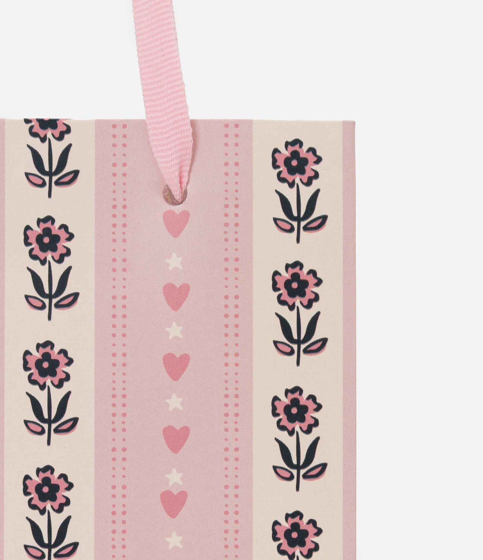 Embalagem de Presente Pequena com Estampa de Rosas e Corações Rosa 2