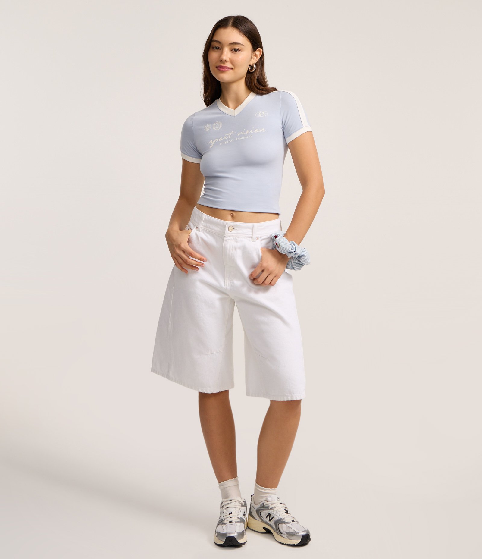 Blusa em Algodão com Contraste e Estampa Sportcore Kentucky Blue 2