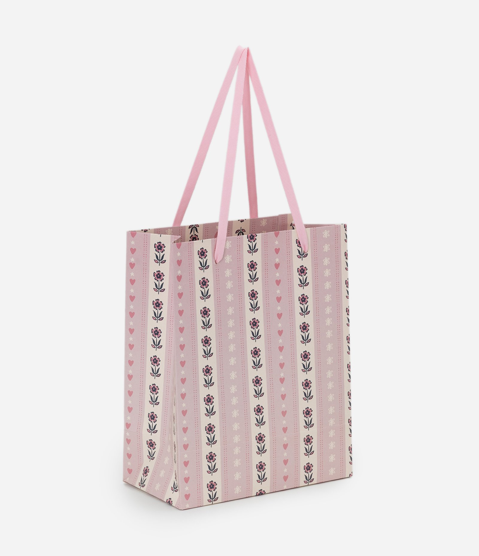 Embalagem de Presente Sacola com Papel Texturizado Estampado Rosa 1