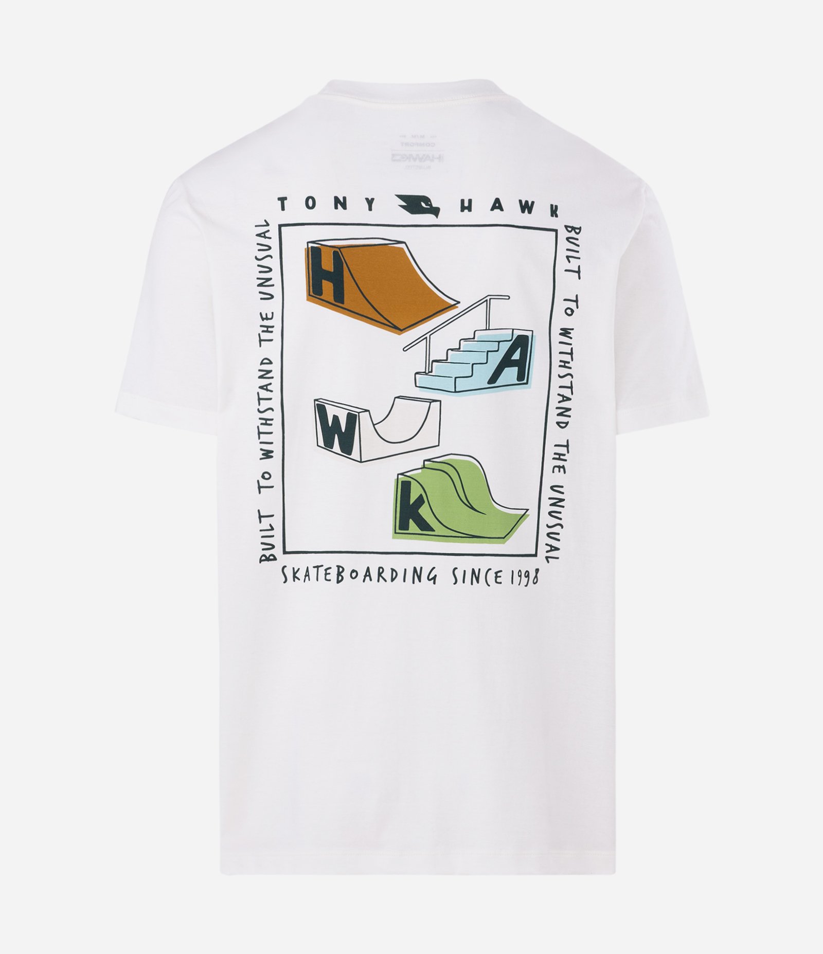 Camiseta Comfort em Algodão com Estampa Tony Hawk Branco 6