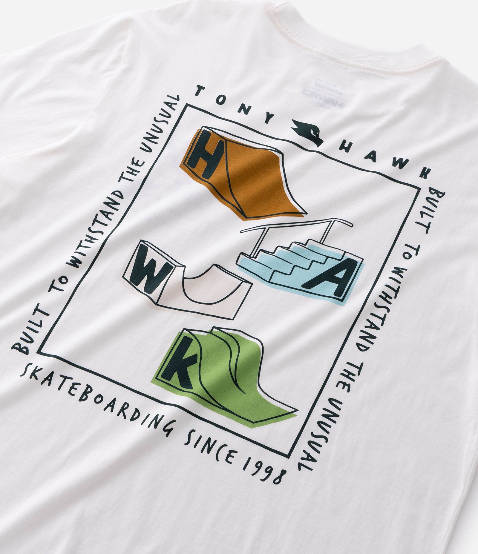 Camiseta Comfort em Algodão com Estampa Tony Hawk Branco 10