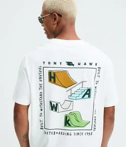 Camiseta Comfort em Algodão com Estampa Tony Hawk