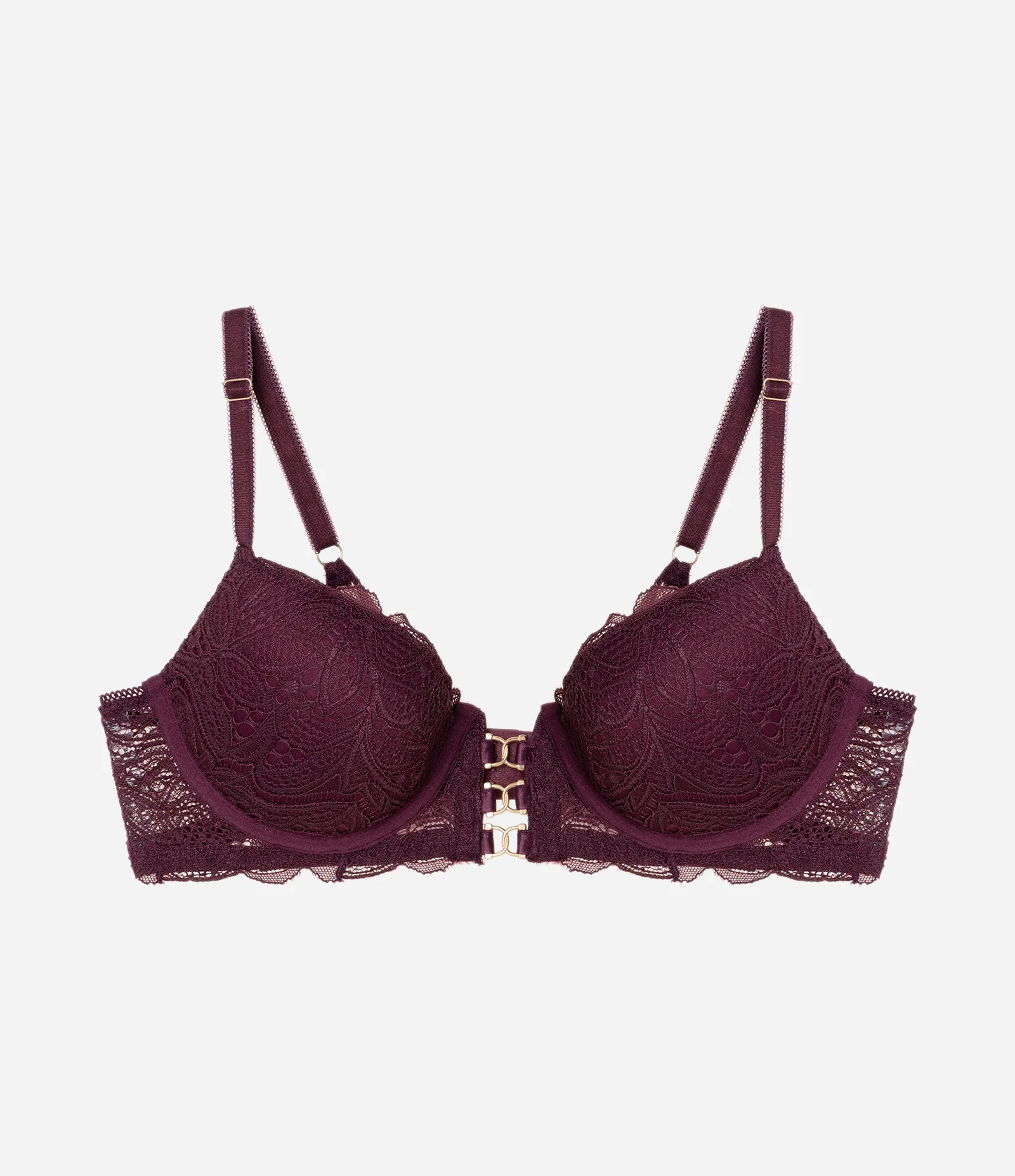 Sutiã Meia Taça em Renda Floral com Bojo Vermelho 5