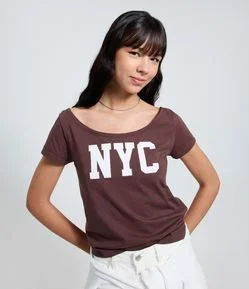 Camiseta Over Ombro a Ombro NYC