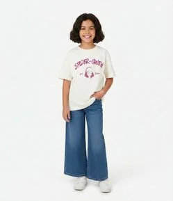 Camiseta Infantil Oversized com Estampa Spider-Gwen – Tam 7 a 16 Anos