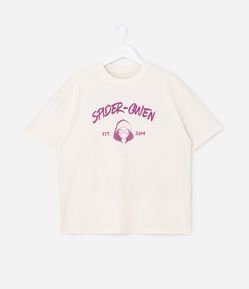 Camiseta Infantil Oversized com Estampa Spider-Gwen – Tam 7 a 16 Anos