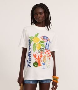 Camiseta em Algodão com Estampa Trancoso