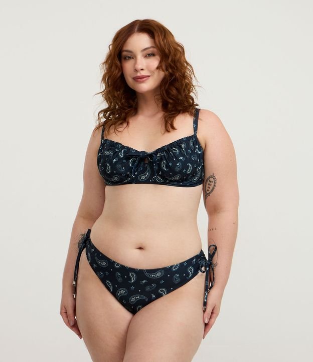 Biquíni Calcinha Lacinho com Estampa Paisley Curve & Plus Size