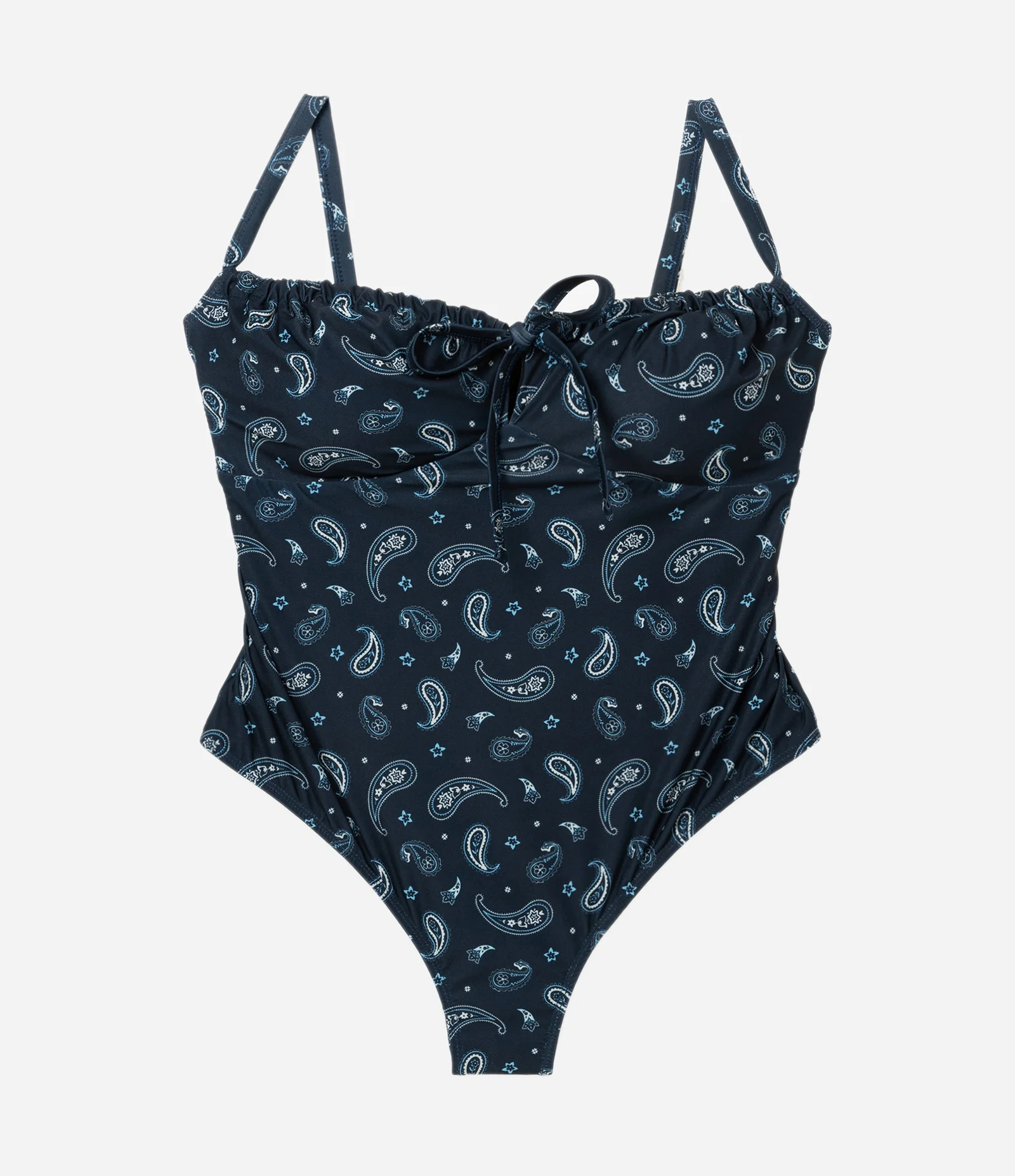 Maiô em Microfibra com Estampa Paisley Curve & Plus Size Azul 1