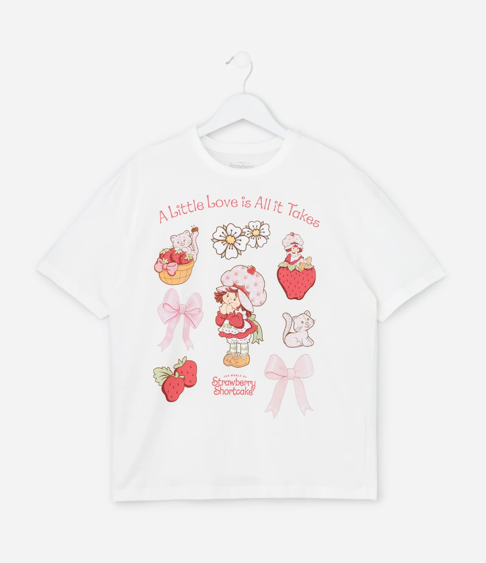 Camiseta Infantil com Estampa Moranguinho Ícones – Tam 7 a 15/16 Anos Branco 1