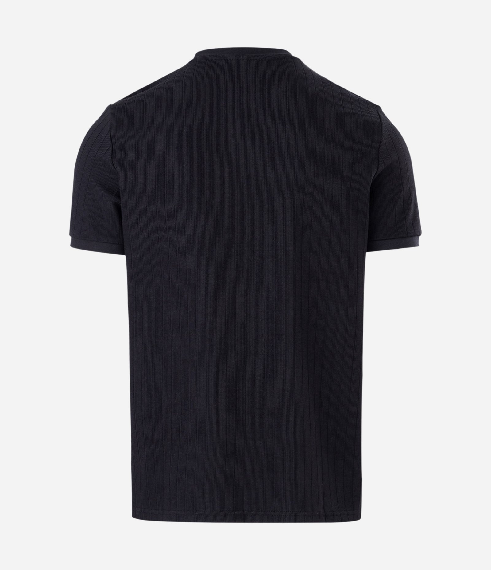 Camiseta Slim em Algodão com Textura Canelada Preto 6