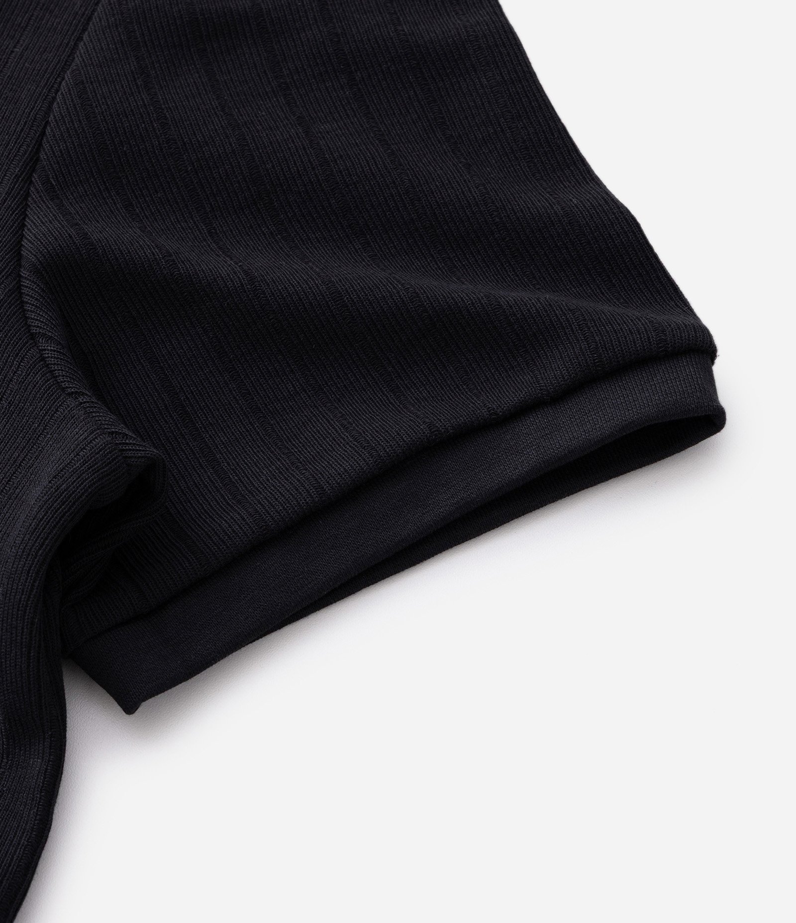Camiseta Slim em Algodão com Textura Canelada Preto 8
