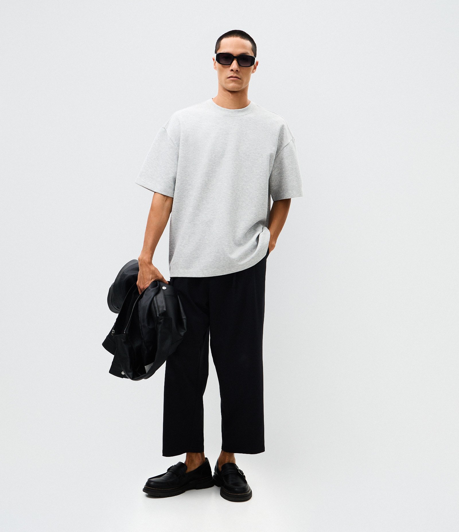 Camiseta Boxy Tech em Malha Pesada Cinza 3