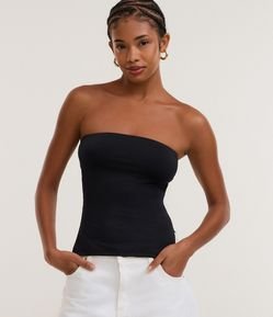 Blusa em Microfibra Tomara que Caia com Fenda Lateral