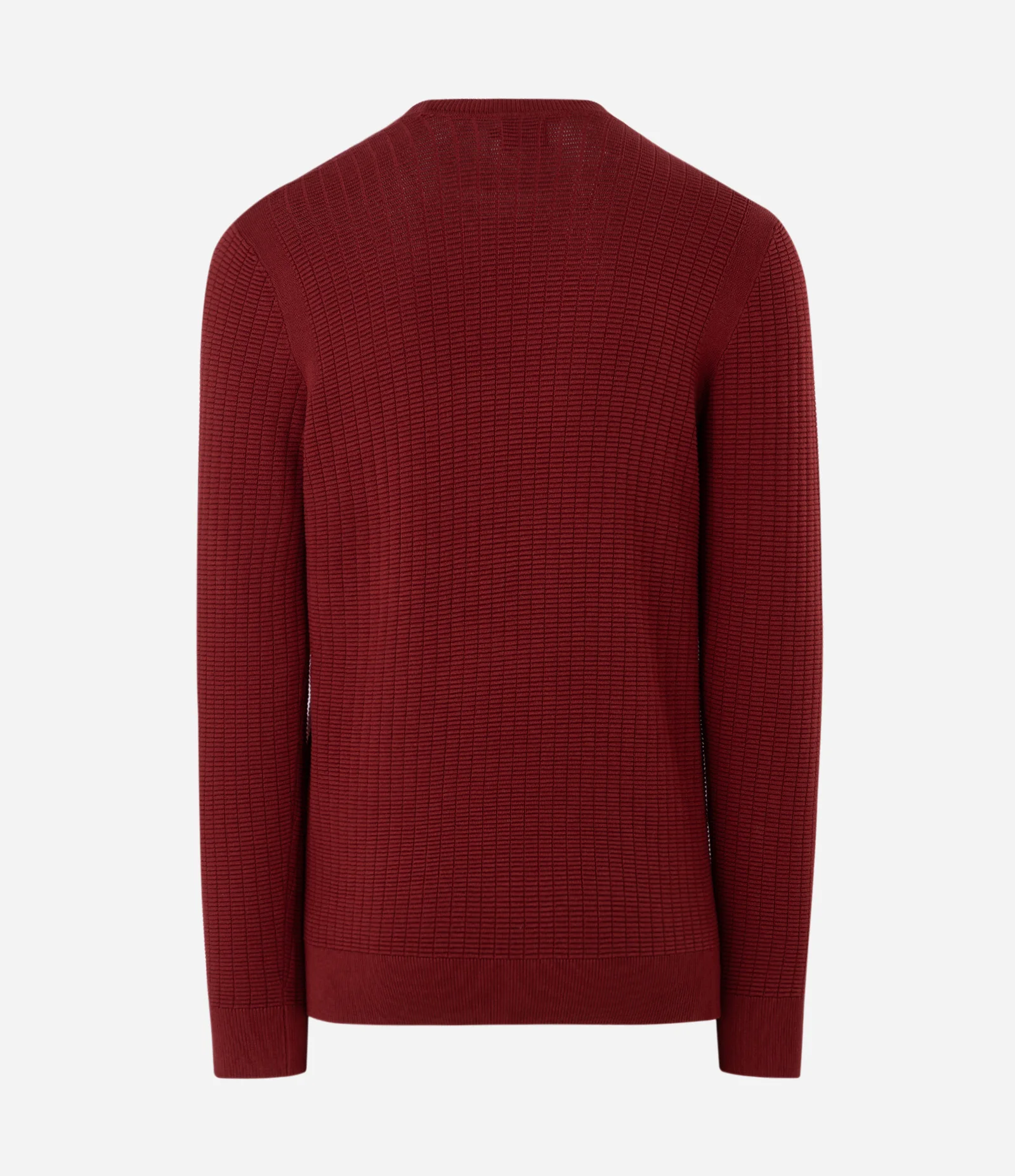 Suéter em Malha com Textura Xadrez Grid Vermelho 2