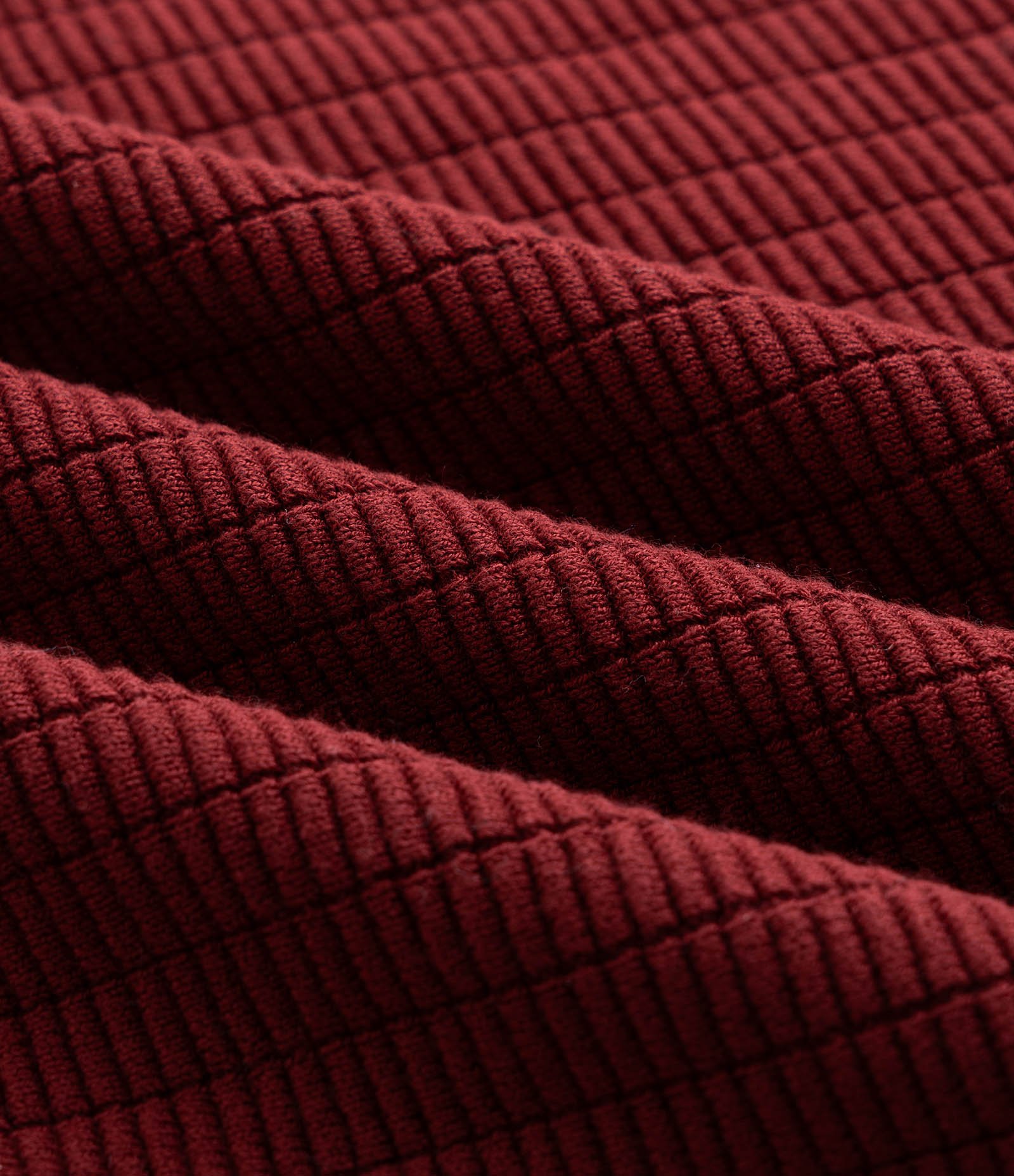 Suéter em Malha com Textura Xadrez Grid Vermelho 3