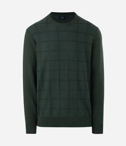 Suéter em Tricô com Textura Quadriculada