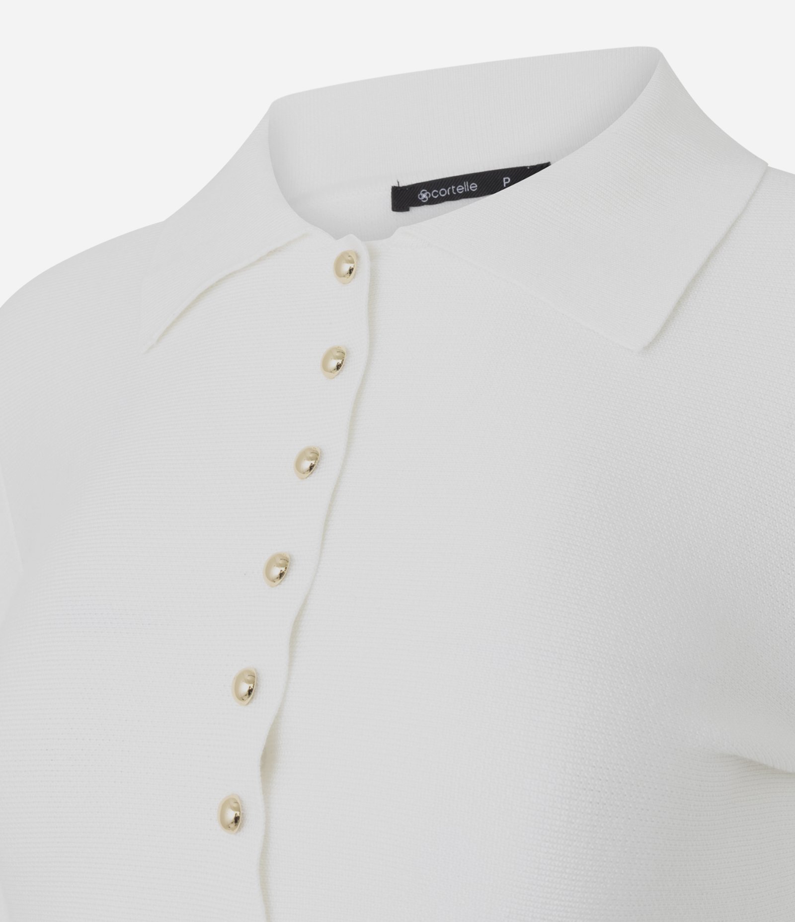 Cardigan Regular Acinturado em Tricô com Mini Botões Branco 2