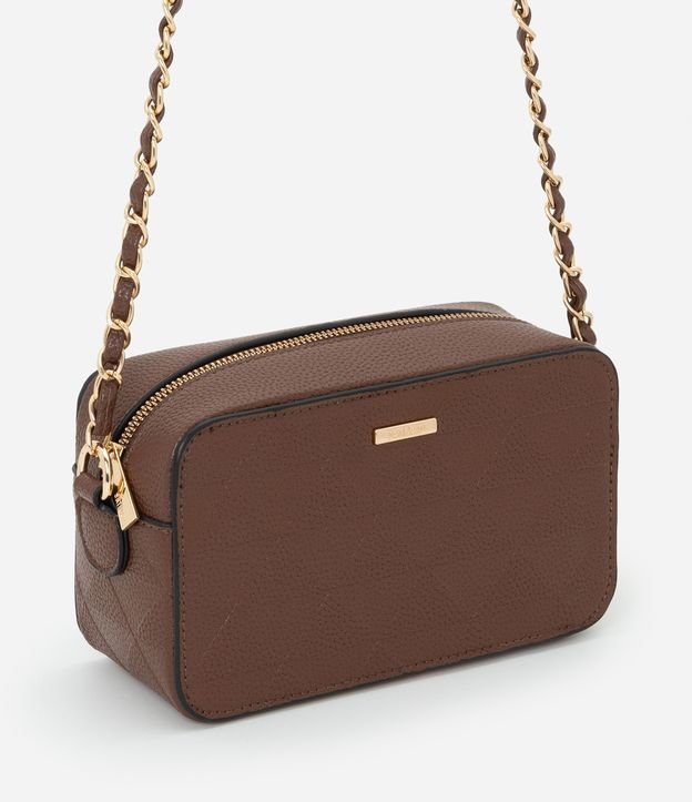 Bolsa Transversal Pequena em PU com Alça de Corrente