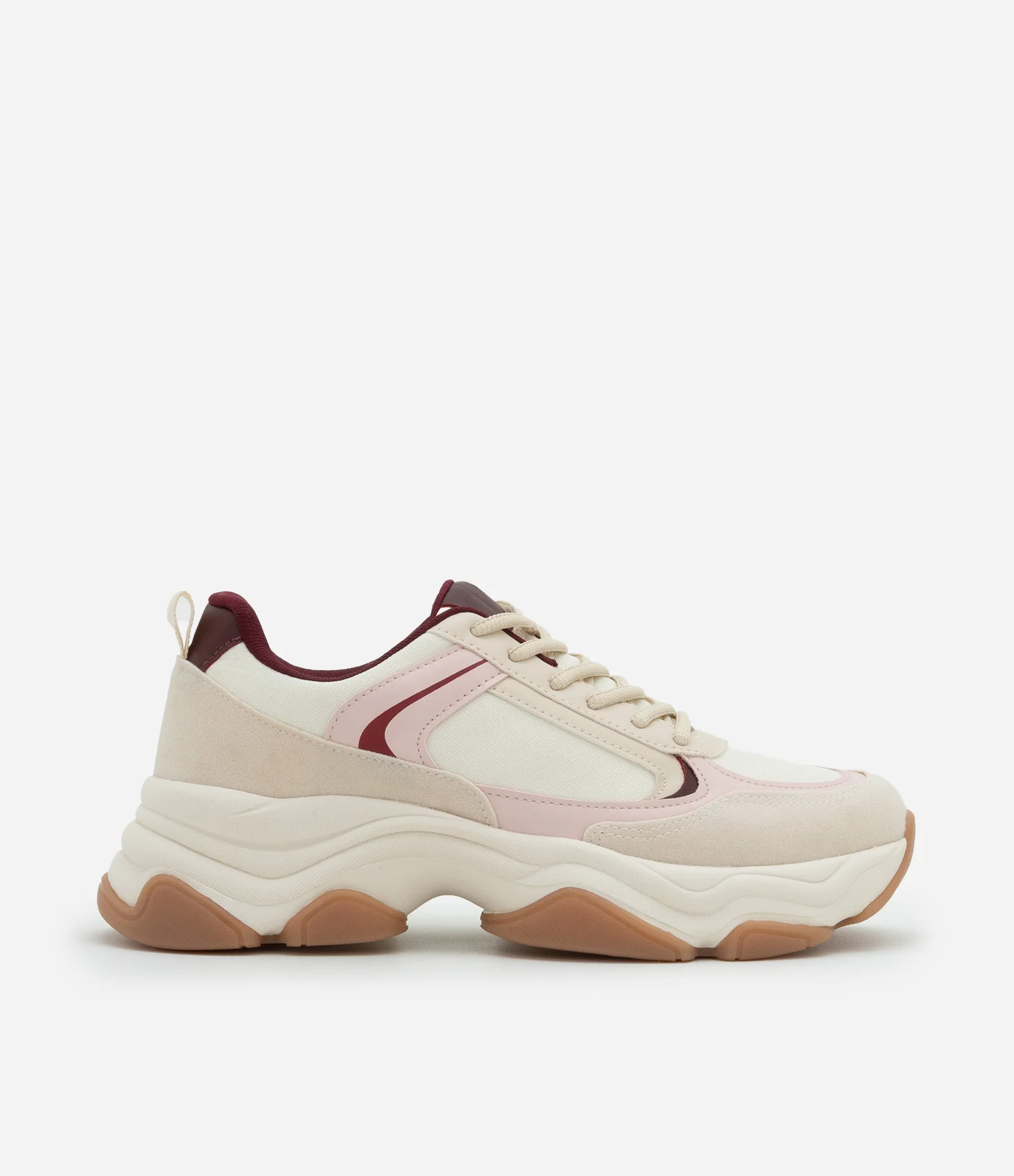 Tênis Chunky em PU Texturizado com Cadarço Multicores 1