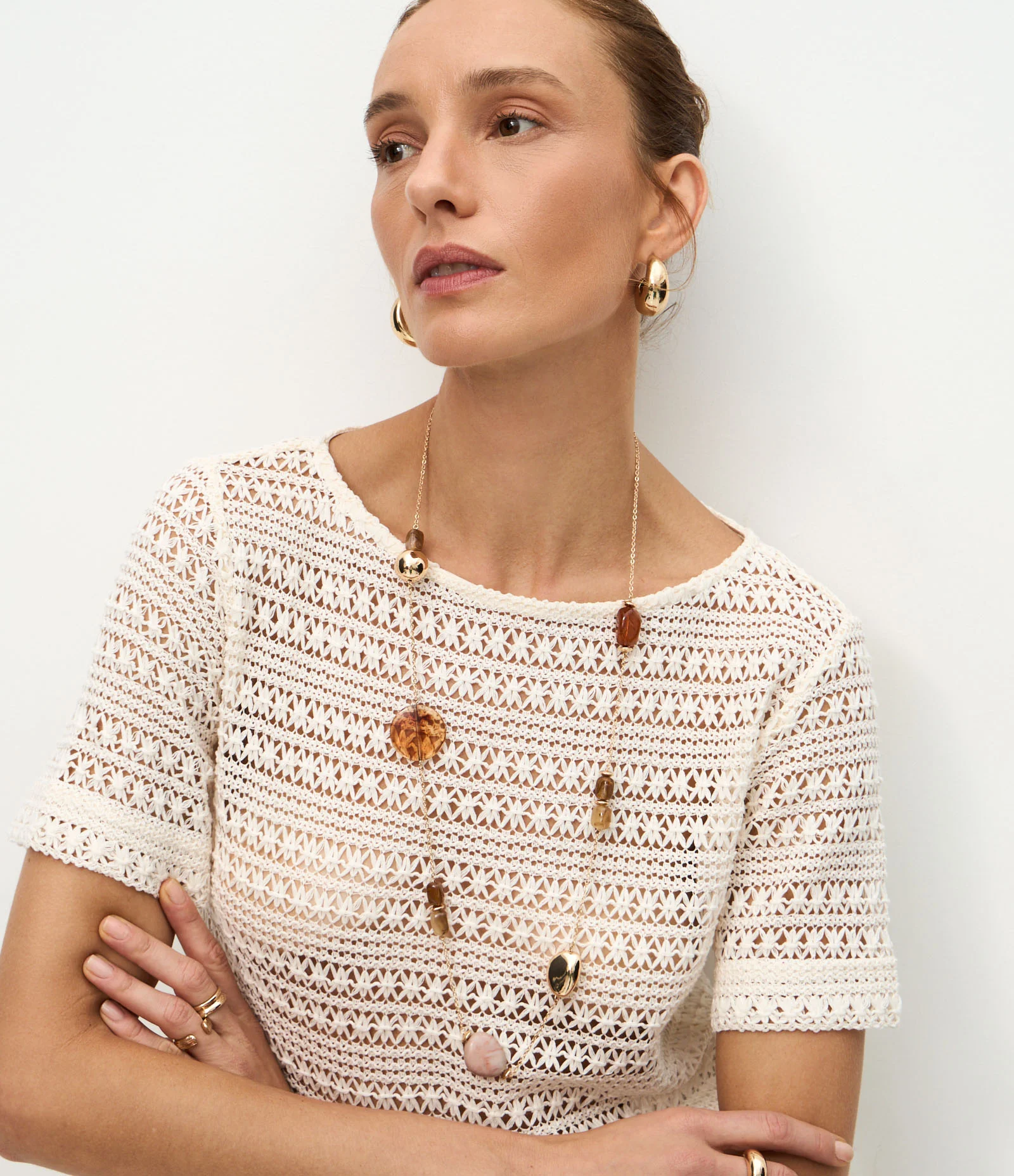 Blusa em Tricô com Textura Off White 5