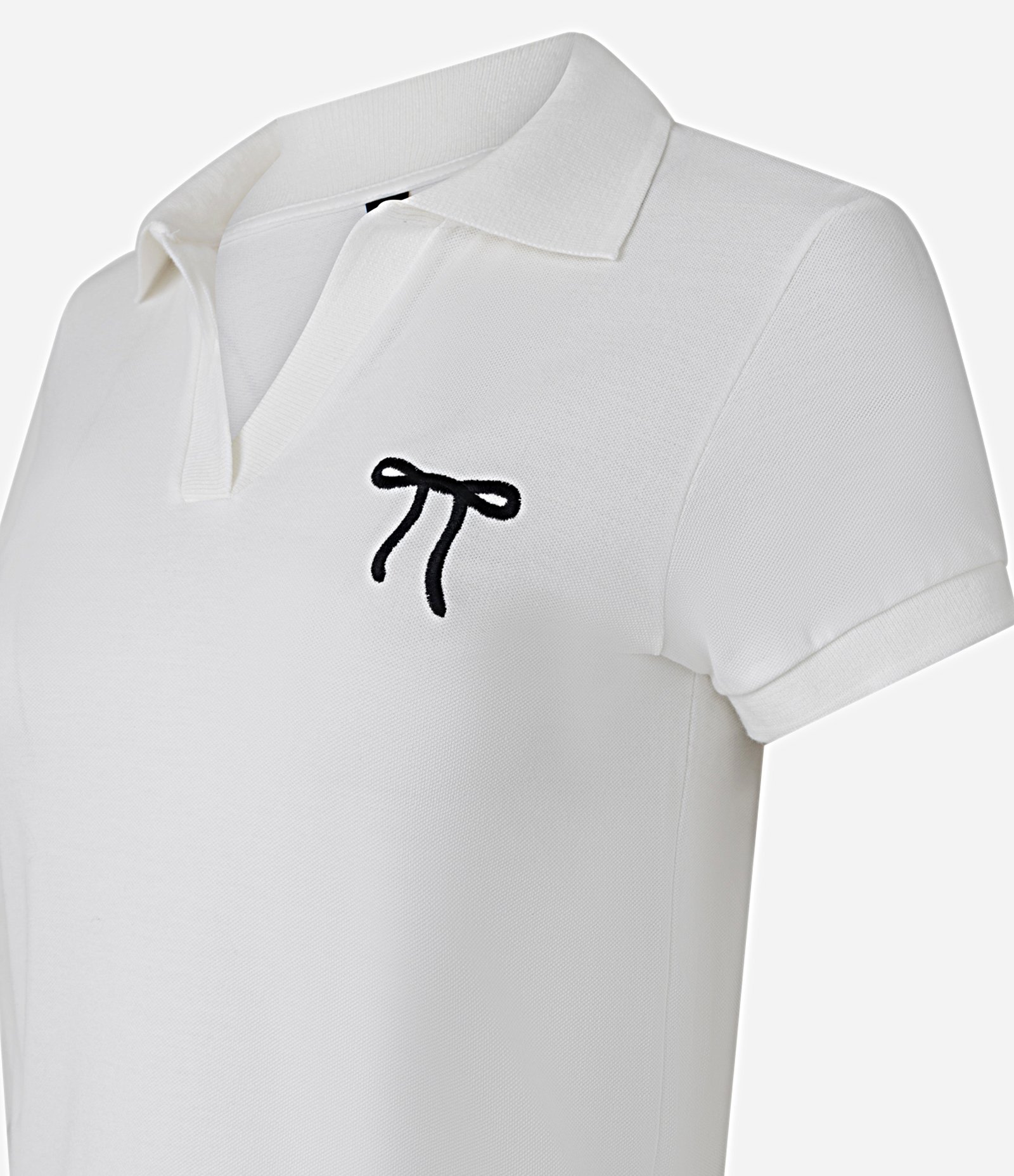 Blusa Polo em Piquet com Bordado de Laço Branco 2