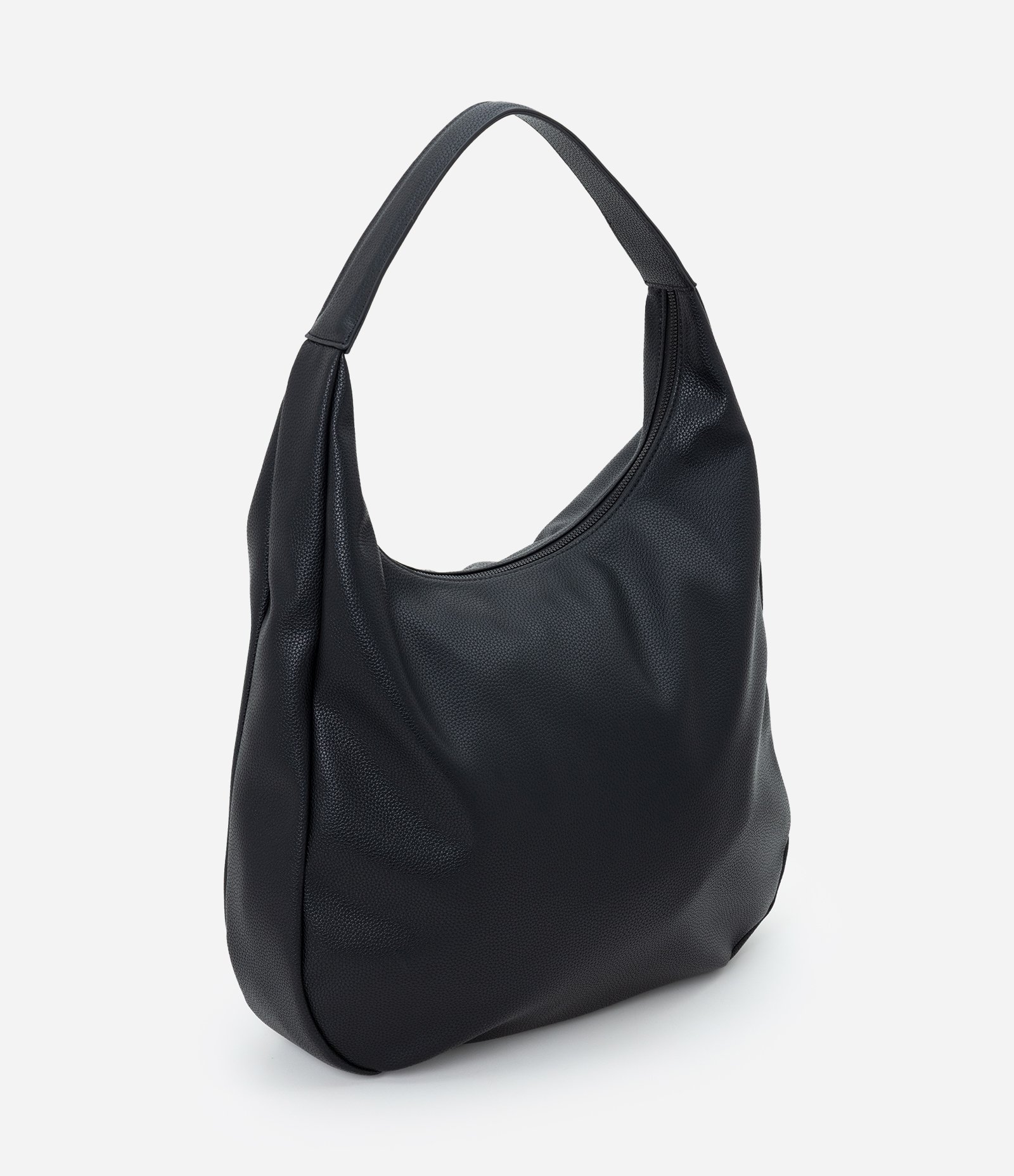 Bolsa Hobo Grande em PU com Alça Fixa Preto 1