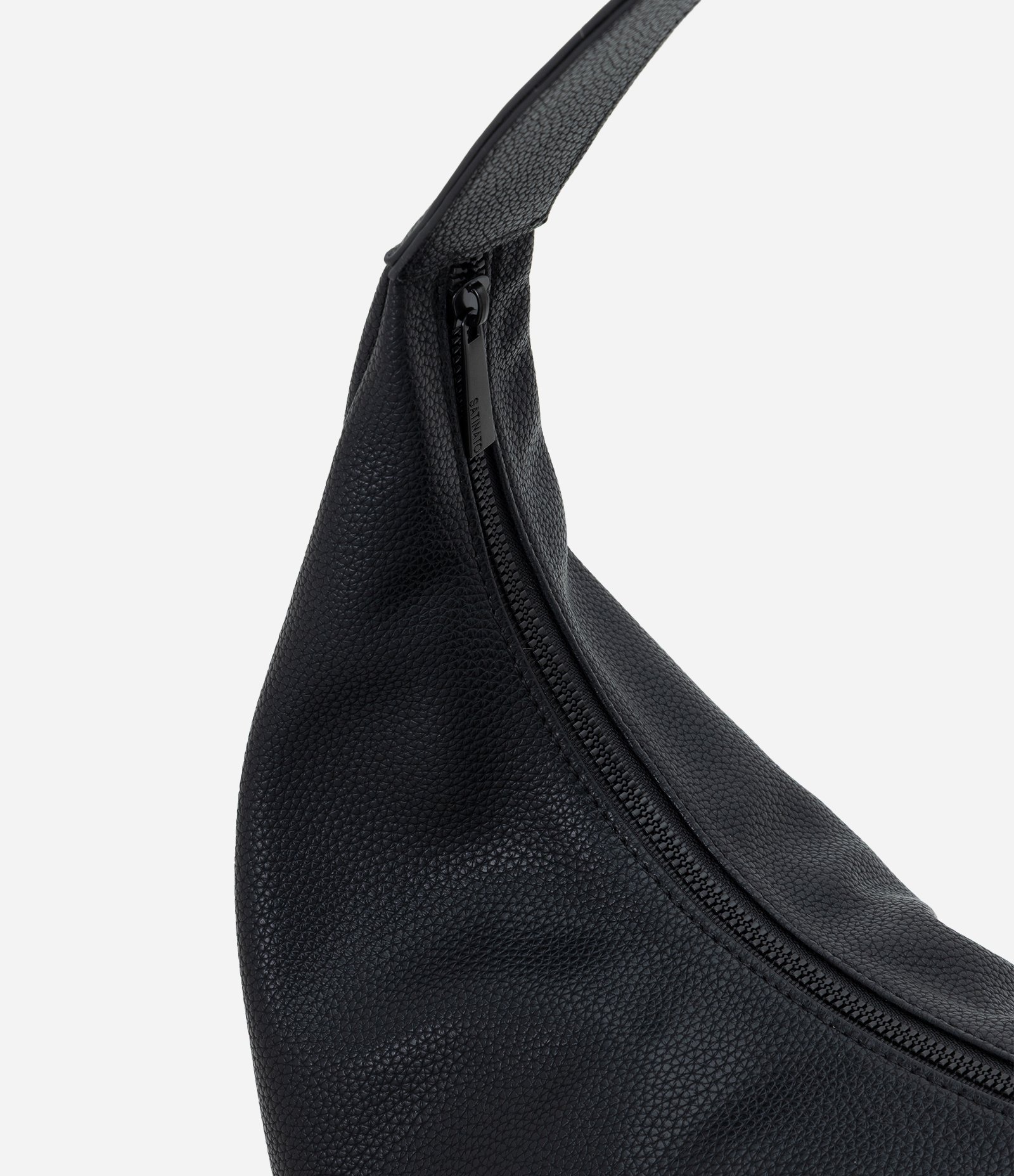Bolsa Hobo Grande em PU com Alça Fixa Preto 4