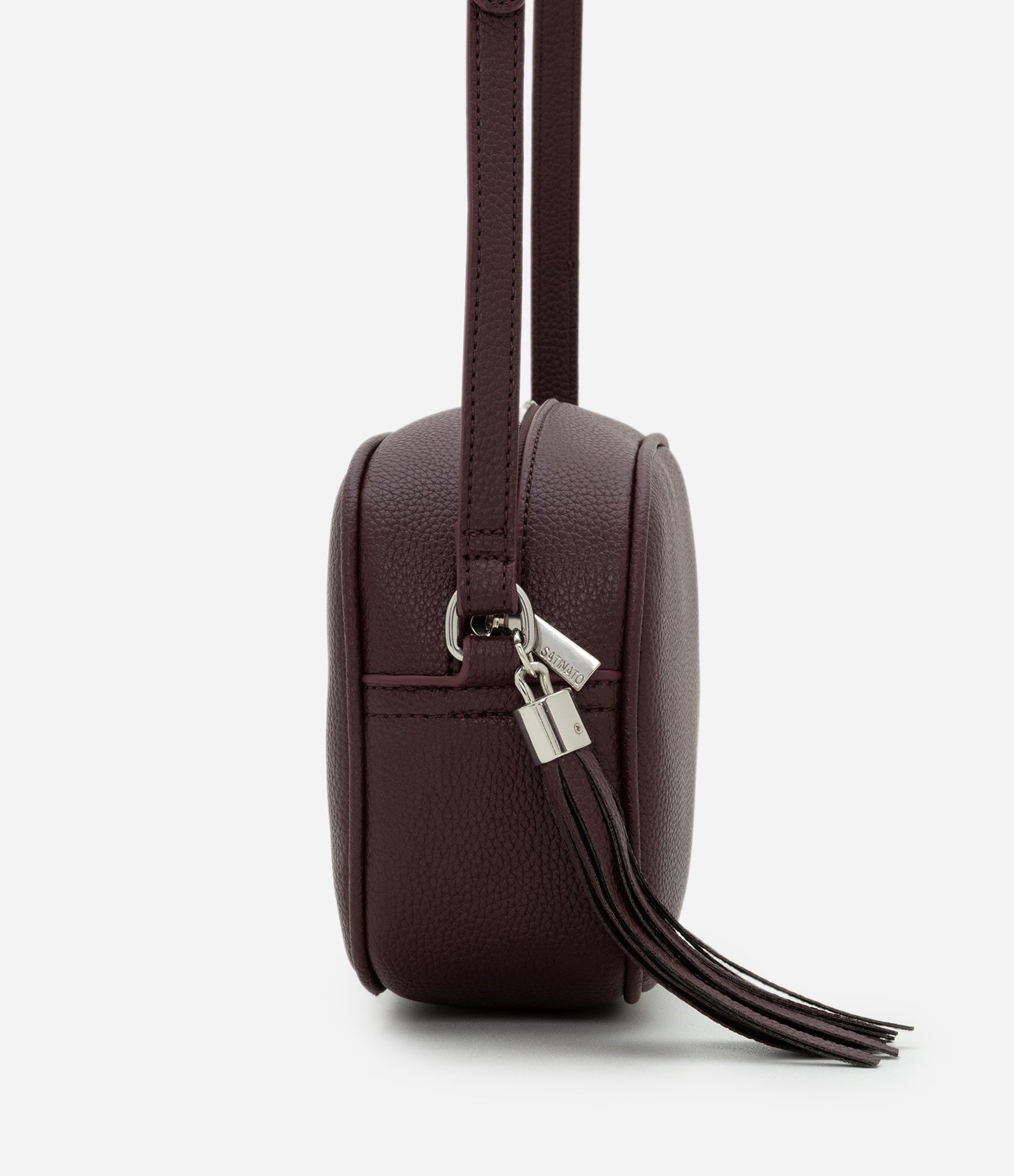 Bolsa Pequena Transversal com Detalhe de Tassel Marrom 2