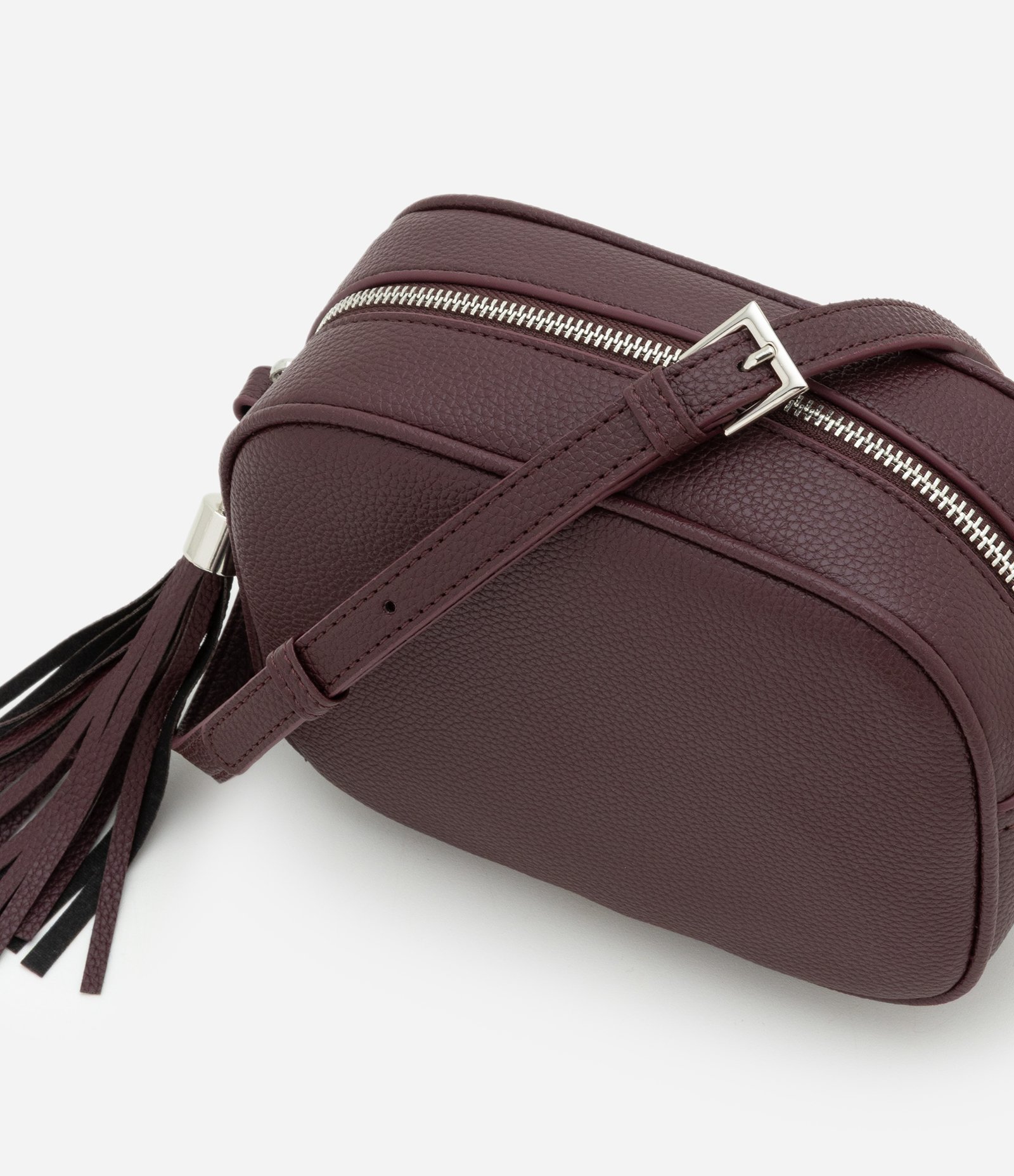 Bolsa Pequena Transversal com Detalhe de Tassel Marrom 5