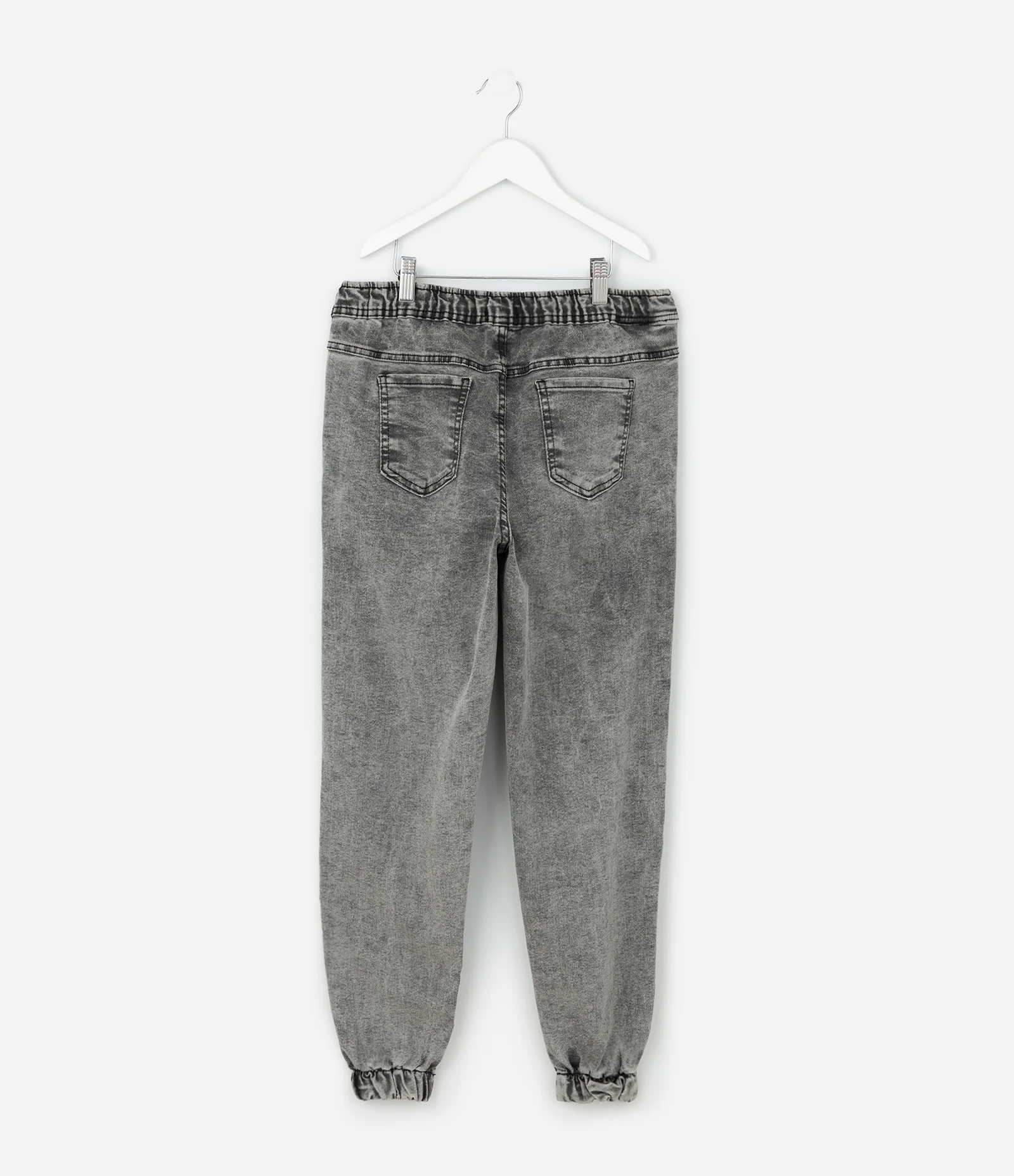 Calça Infantil Jogger em Jeans com Cós Ajustável – Tam 5 a 14 Anos Cinza Mescla 2