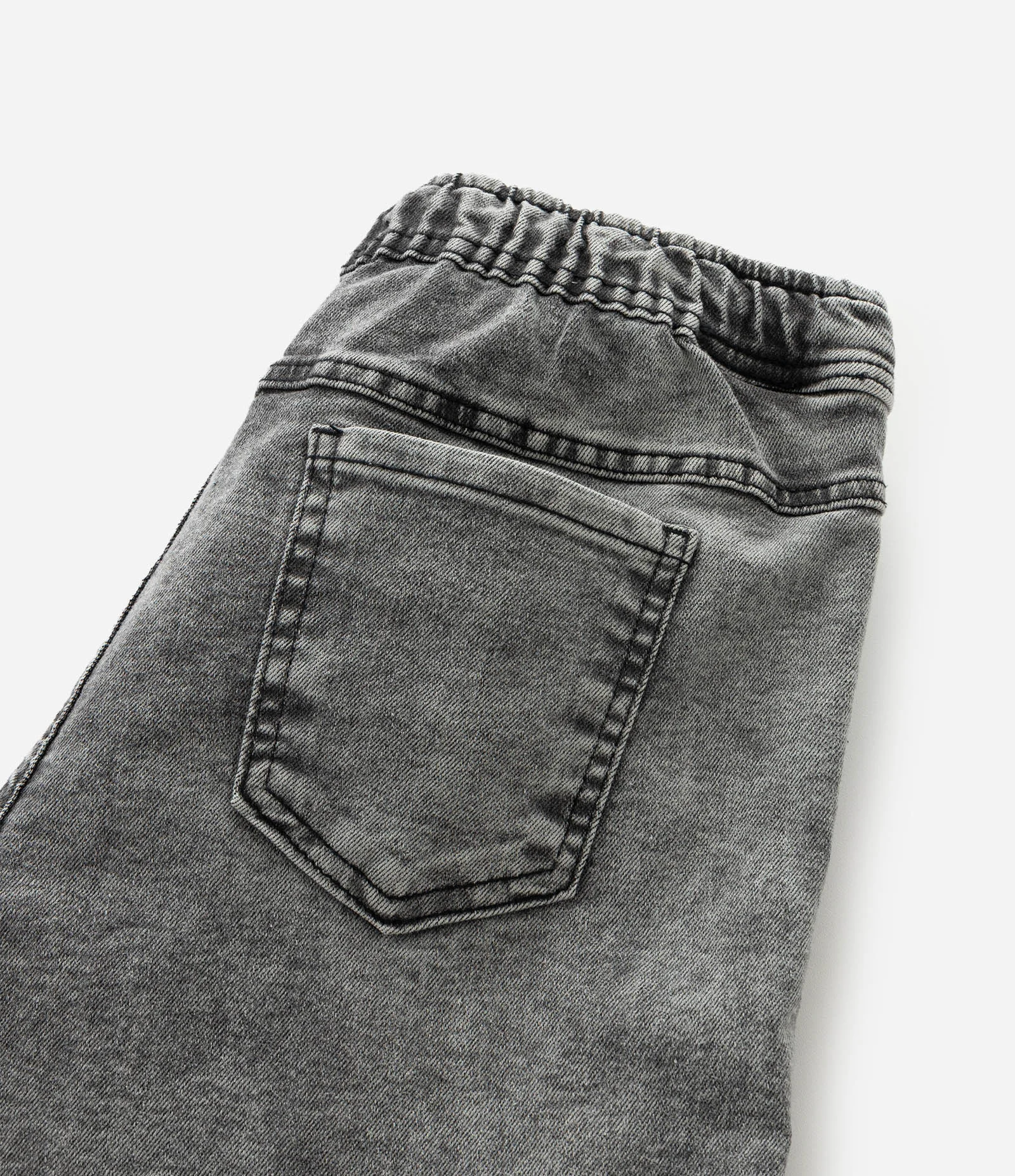 Calça Infantil Jogger em Jeans com Cós Ajustável – Tam 5 a 14 Anos Cinza Mescla 4
