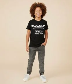 Calça Infantil Jogger em Jeans com Cós Ajustável – Tam 5 a 14 Anos