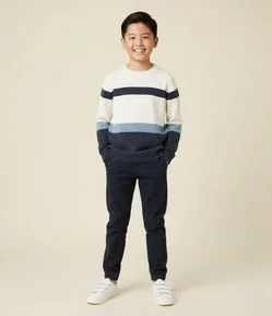 Calça Infantil Jogger em Jeans com Cós Ajustável – Tam 5 a 14 Anos