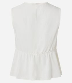 Blusa Peplum em Viscolinho com Frisos Frontais