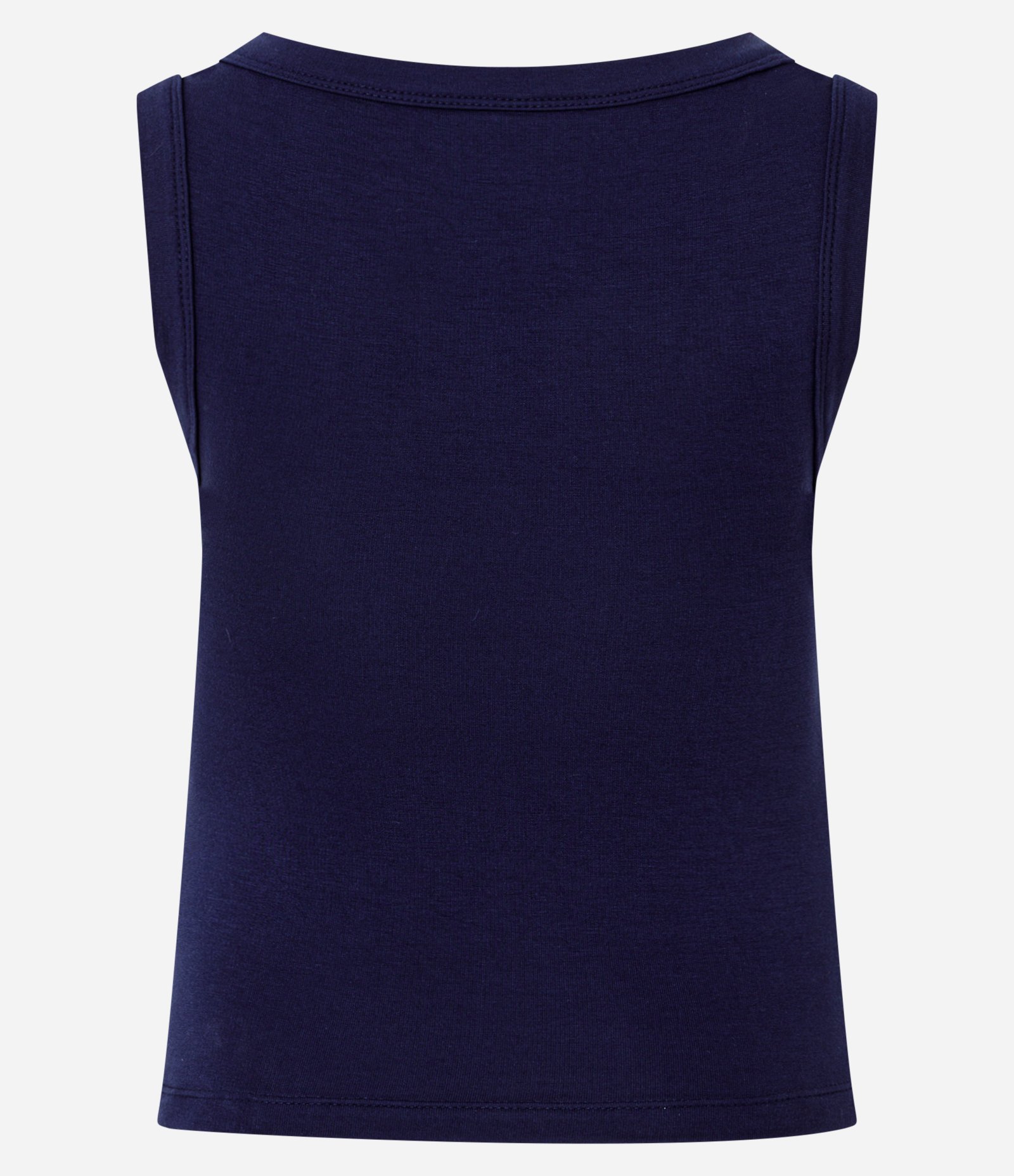 Blusa Sem Manga com Decote Canoa Azul Escuro 2