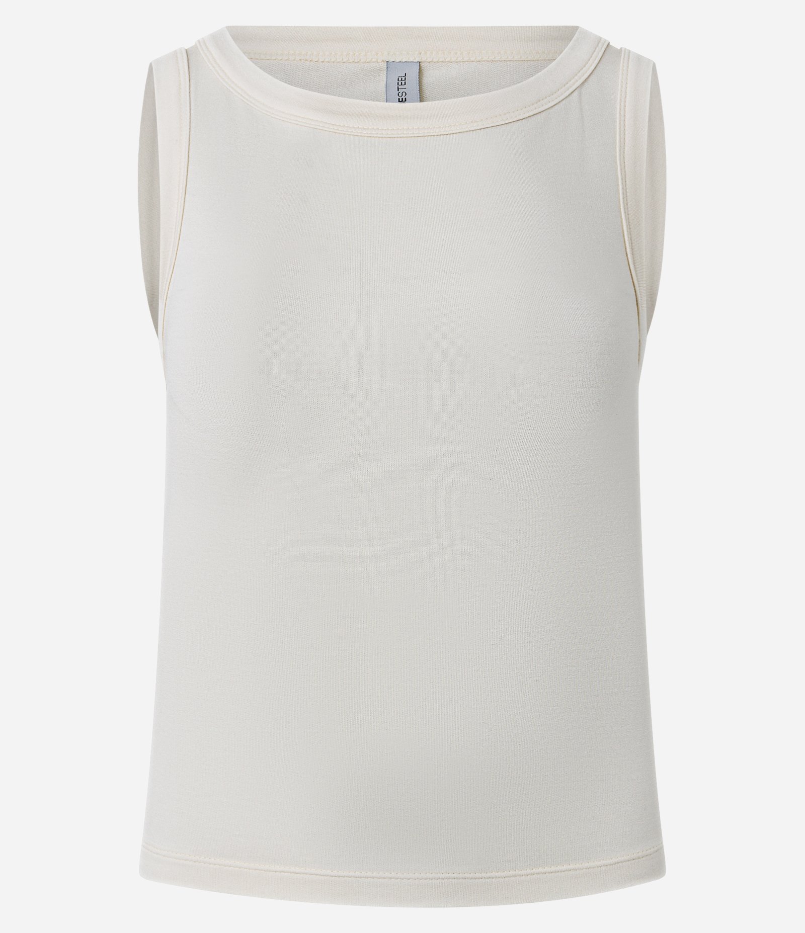 Blusa Sem Manga com Decote Canoa Off White 1