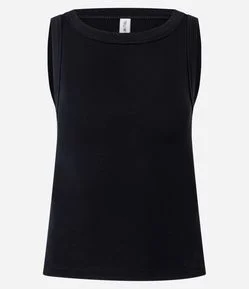 Blusa Sem Manga com Decote Canoa