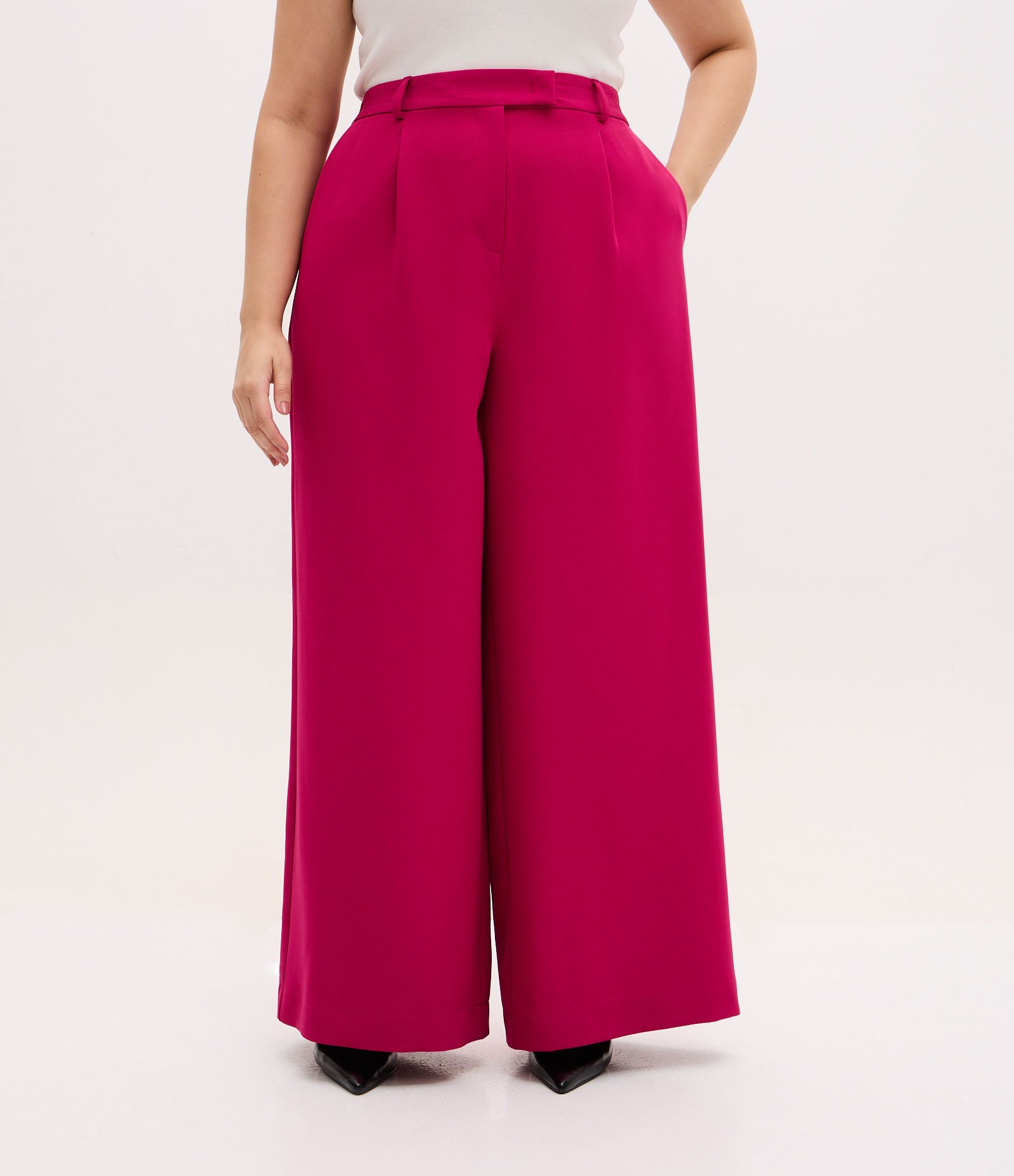 Calça Pantalona Alfaiatada Curve & Plus Size Rosa 2