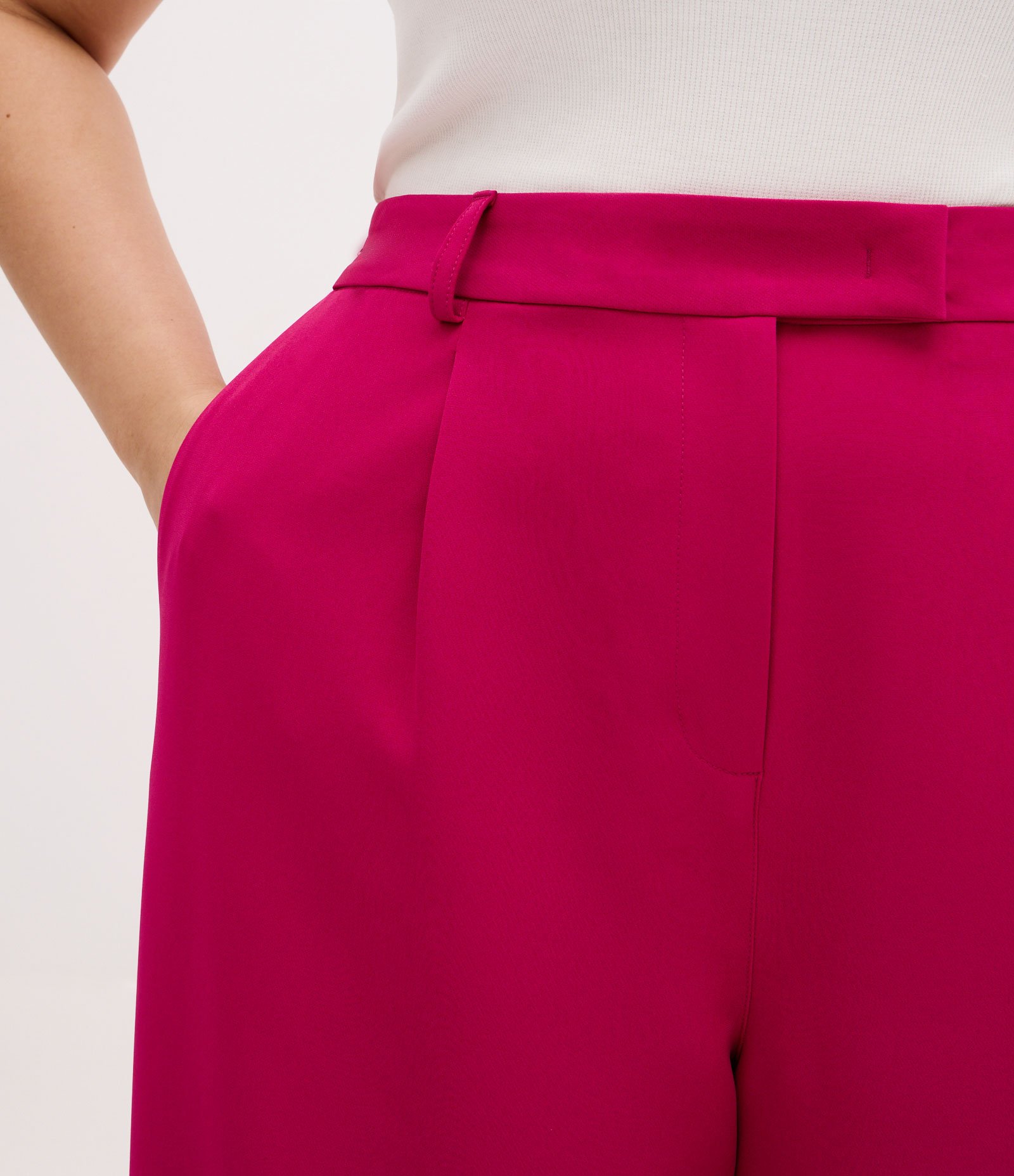 Calça Pantalona Alfaiatada Curve & Plus Size Rosa 3